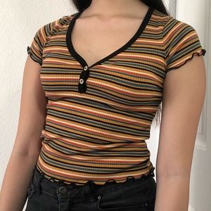 super cute lettuce trim, striped top!!!